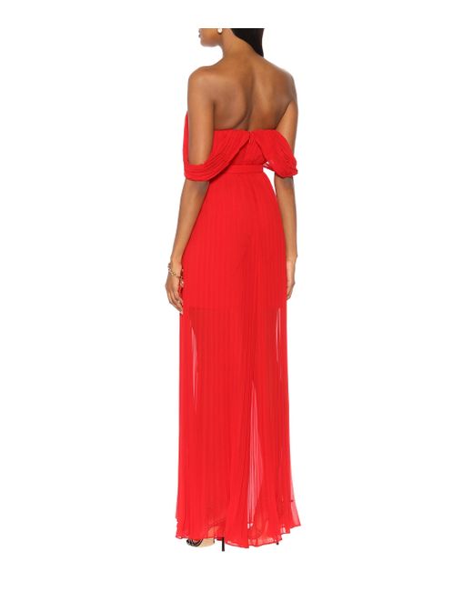 red chiffon jumpsuit