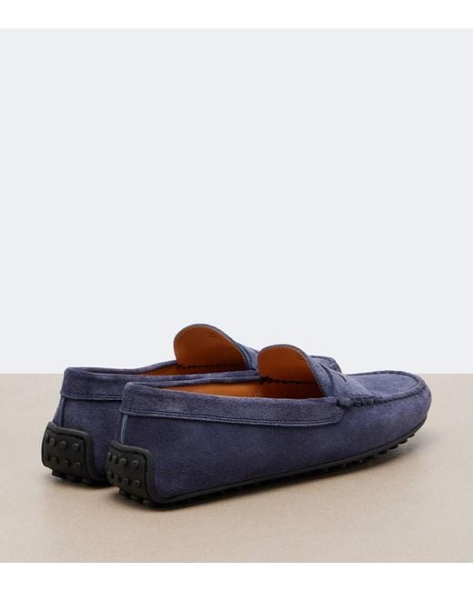 Tod's Blue Suede Driving Shoes