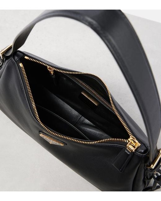 Prada Black Aimee Medium Leather Shoulder Bag