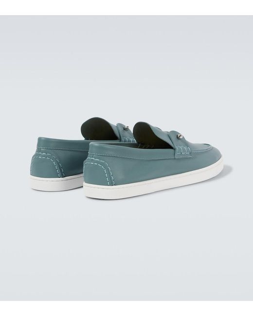 Christian Louboutin Blue Chambeliboat Leather Shoes for men