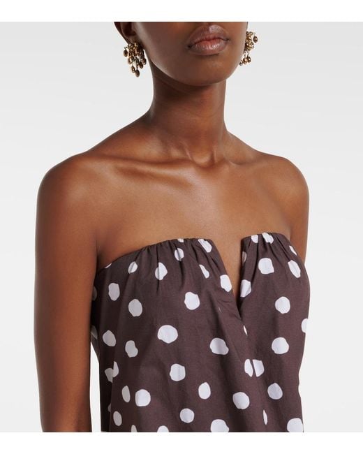 Adriana Degreas Multicolor Polka-Dot Cotton-Blend Maxi Dress