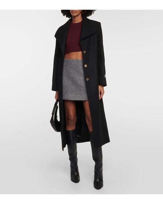 Patou Purple Cropped Cashmere Wool Sweater