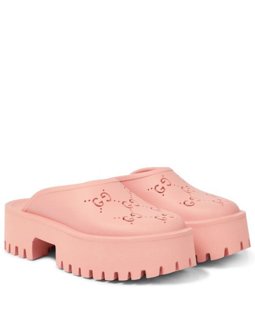 Gucci GG Rubber Clogs in Pink Lyst