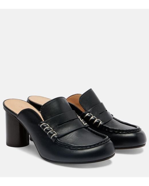 J.W. Anderson Black 75 Leather Mules