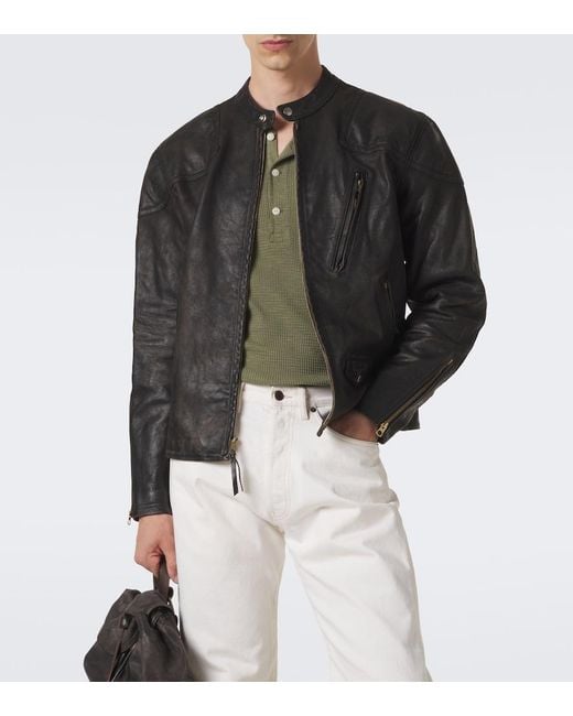 RRL Black Watts Leather Jacket for men