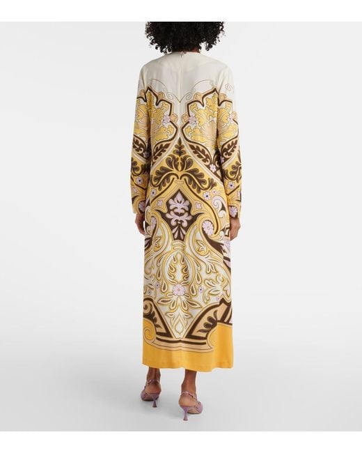 LaDoubleJ Metallic Spells Placee Printed Maxi Dress