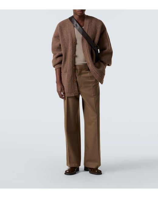 Lemaire Gerade Hose Aus Twill in Brown für Herren