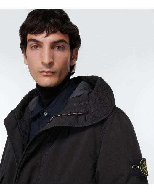 Stone Island David-tc Down Parka in Black for Men | Lyst
