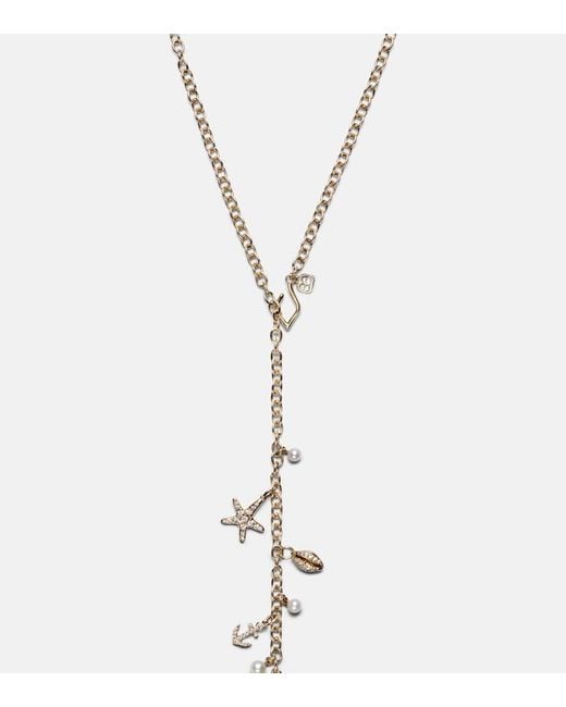 Sydney Evan White 14Kt Charm Necklace With Diamonds And Pearls