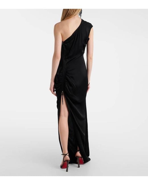 Vivienne Westwood Black Schwarzes One-Shoulder-Kleid Mit Seitlichem Schlitz Und Drapierung