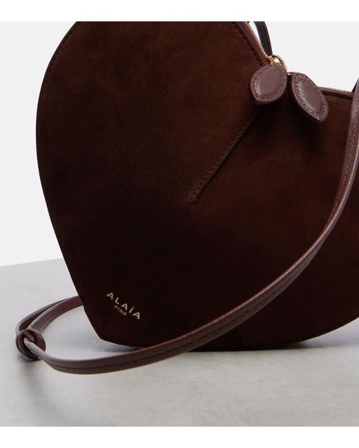 Alaïa White Schultertasche Le Cour Aus Leder Und Veloursleder