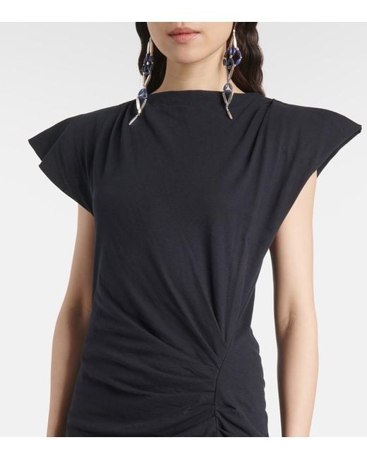 Isabel Marant Blue Nadela Cotton Jersey Maxi Dress
