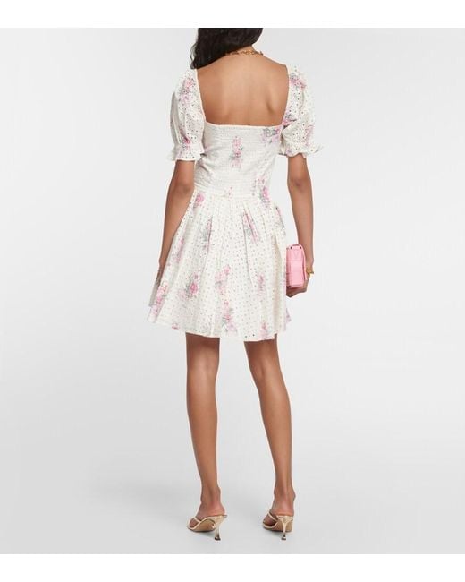 LoveShackFancy Natural Altima Floral Cotton Minidress