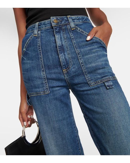 Nili Lotan Blue Quentin Wide-Leg Jeans