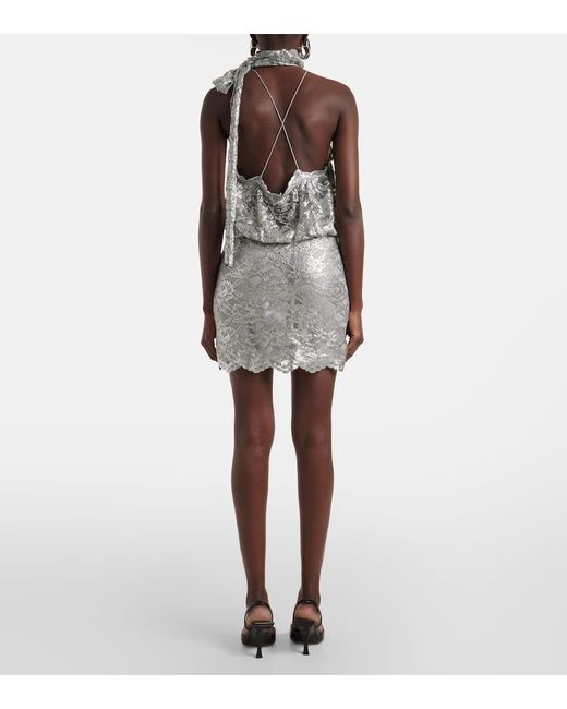 The Attico White Minikleid Aus Spitze