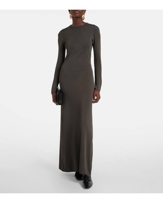 FFORME Gray Scudder Knitted Maxi Dress