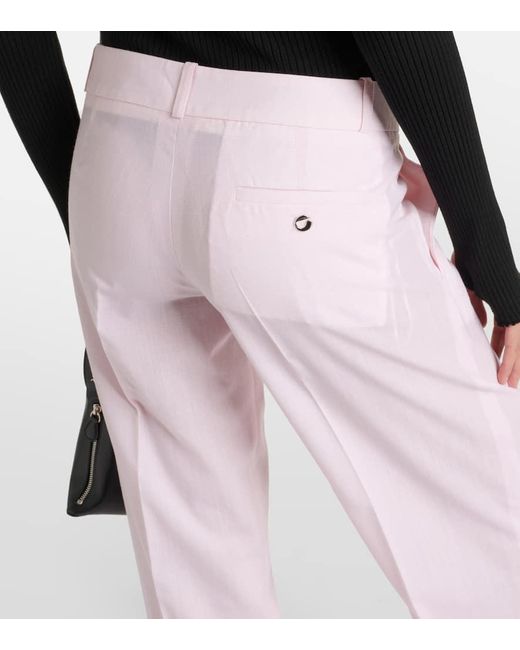 Coperni Pink Low-Rise-Hose Aus Schurwolle