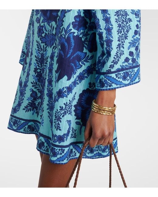 Etro Blue Paisley Oversized Cotton Minidress