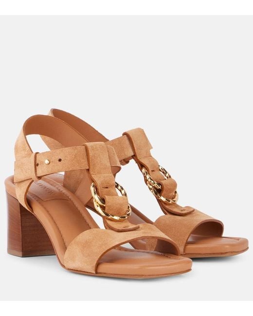 Ulla Johnson Brown Milla Embellished Suede Sandals