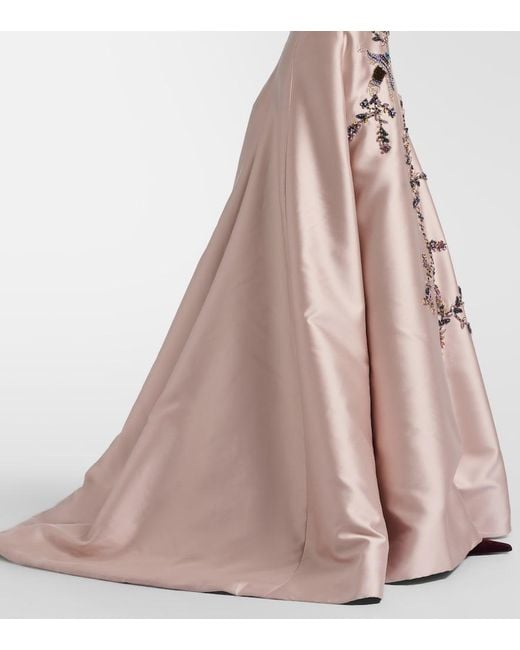 Costarellos Pink Mavia Embellished Corset Gown