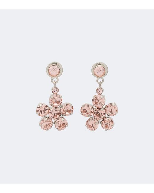 Simone Rocha White Ohrhaenger Mit Kristallen