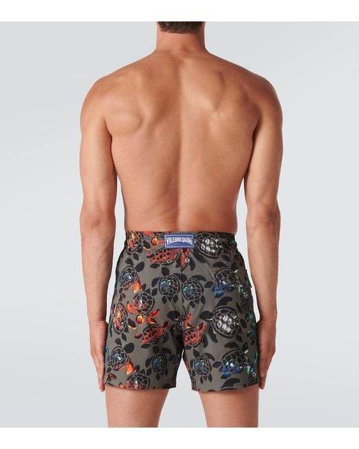 Vilebrequin Green Moorise Printed Swim Trunks for men