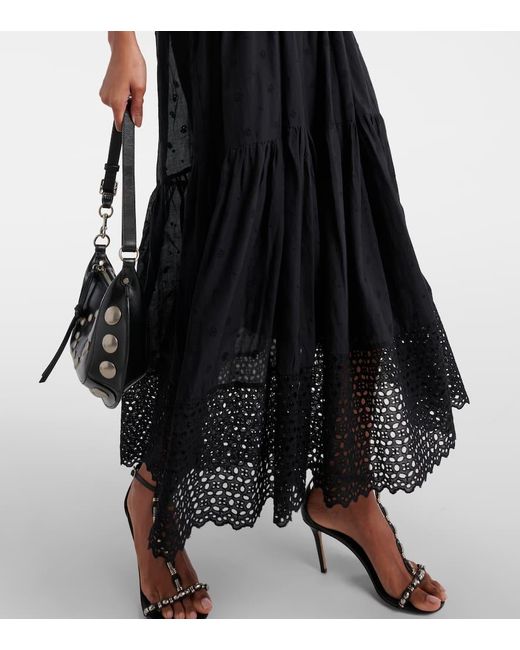 Vestido largo Sabba de algodon bordado Isabel Marant de color Black