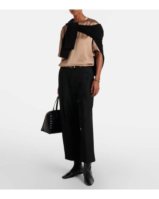 Totême  Natural T-Shirt Aus Satin