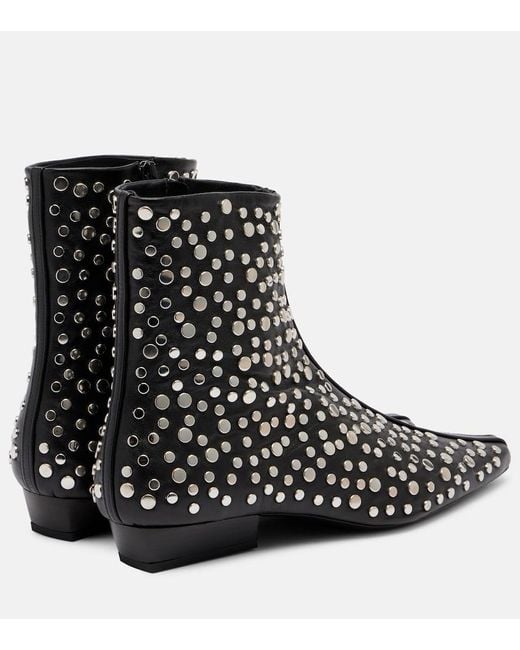 Staud Black Ankle Boots Wally Aus Leder