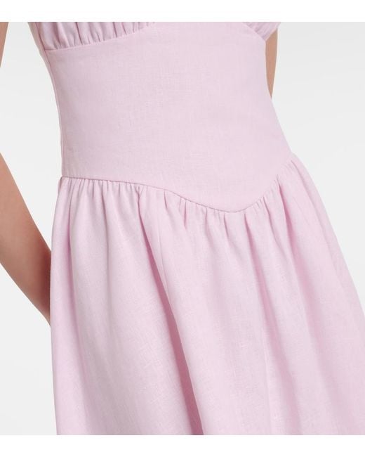 Faithfull The Brand Pink Vares Linen Maxi Dress