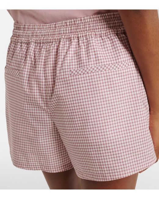 Valentino Pink Gingham Cotton Shorts