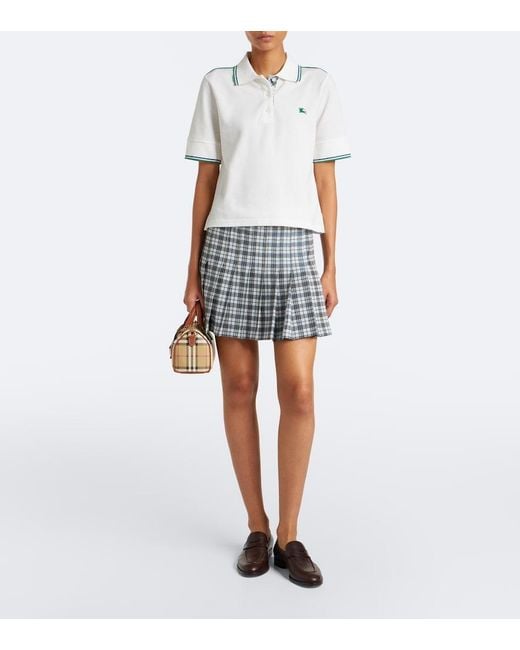 Burberry White Ekd Cotton Pique Polo Shirt
