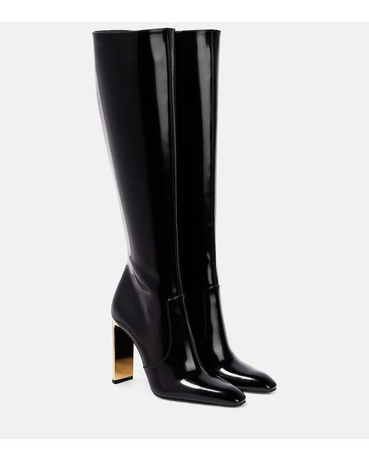 Botas altas Auteuil 105 de piel Saint Laurent de color Black