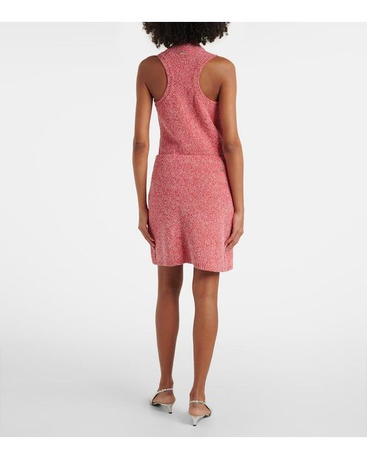 Ferragamo Pink Cotton-Blend Miniskirt