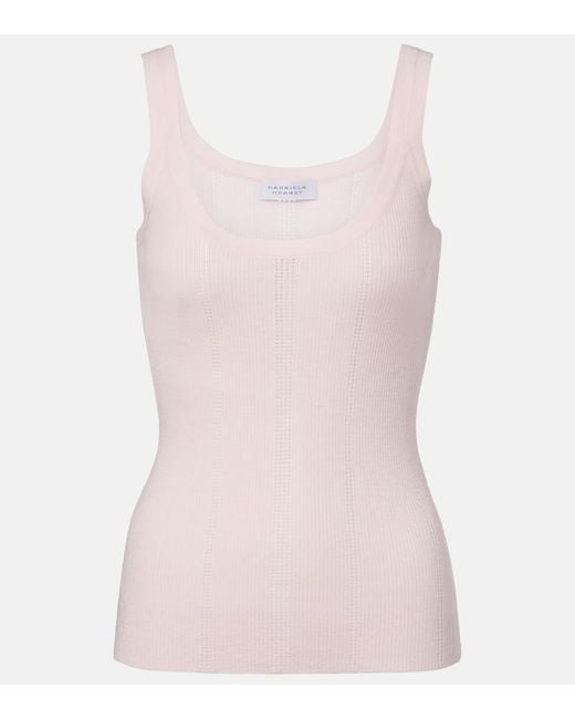 Gabriela Hearst Pink Lucy Rib-Knitted Wool Tank Top