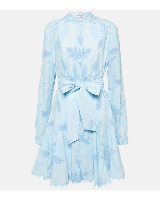 Vestido camisero de algodon floral Juliet Dunn de color Blue