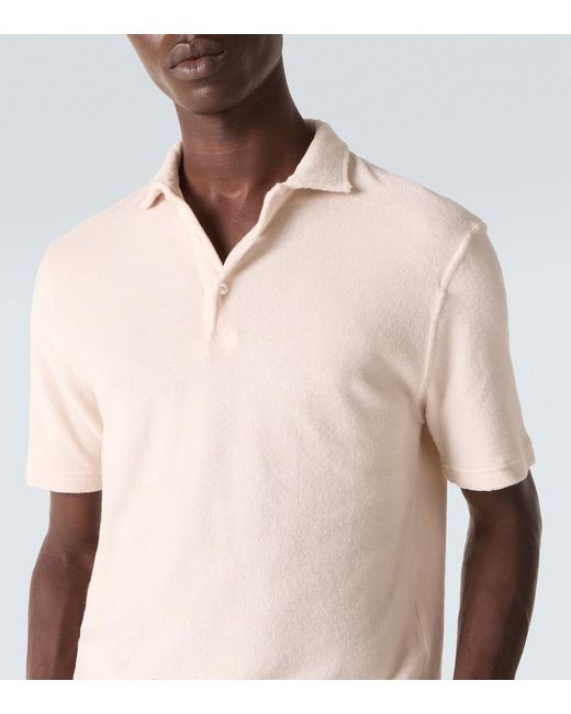 Fedeli Natural Mondial Cotton Terry Polo Shirt for men