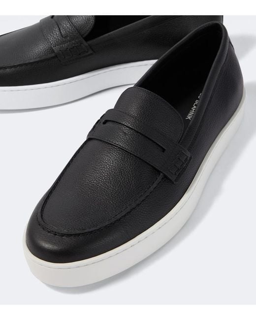 Manolo Blahnik Black Ellis Leather Loafers for men
