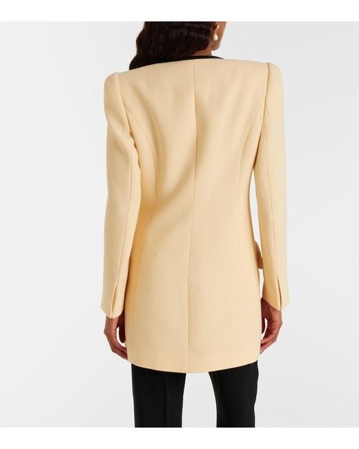 Valentino Natural Tie-Neck Virgin Wool Coat