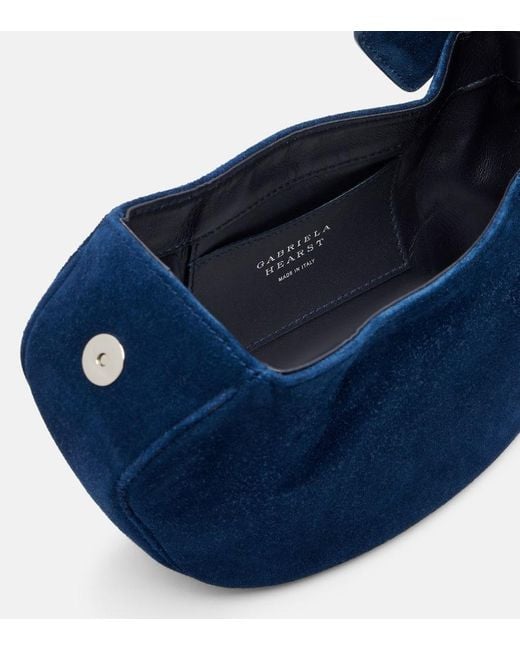 Gabriela Hearst Blue Soft Demi Mini Suede Clutch