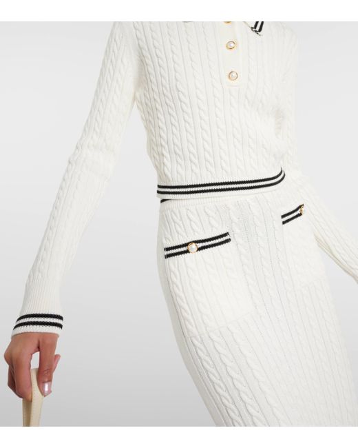 Polo en coton Alessandra Rich en coloris White