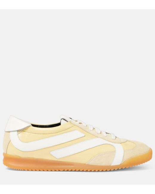 Proenza Schouler Yellow Track Suede-Trimmed Leather Sneakers