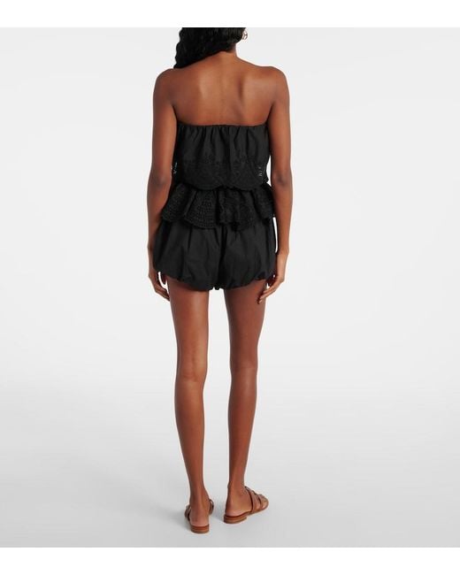 Posse Black Beryl Peplum Cotton Top