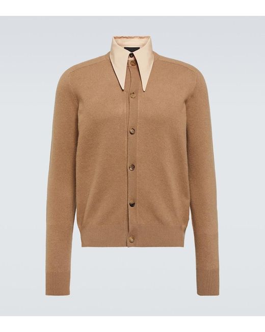 Prada Natural Layered Cashmere Cardigan for men