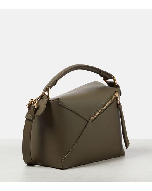 Loewe Metallic Puzzle Edge Small Leather Tote Bag