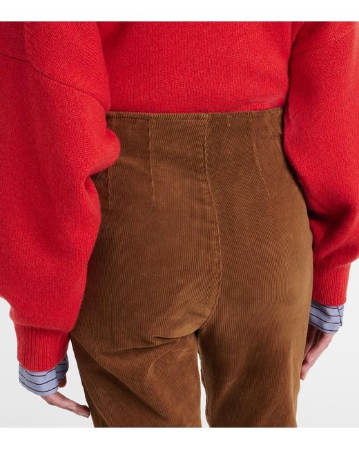 Veronica Beard Brown Beverly Off-Duty Corduroy Flared Pants