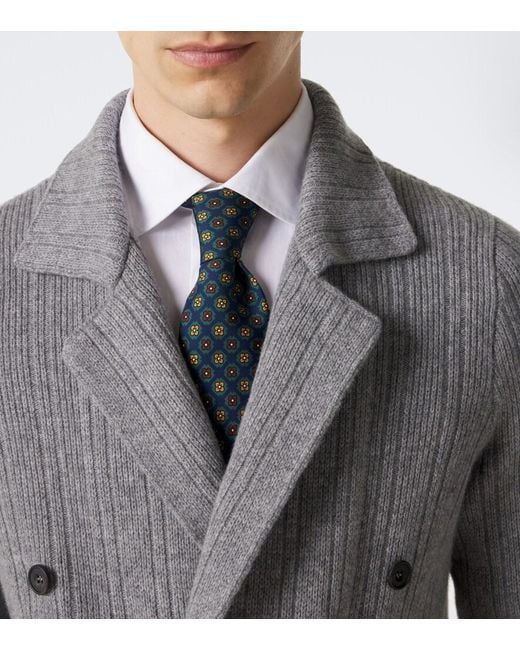 Corbata De Seda Estampada Rubinacci de hombre de color Blue
