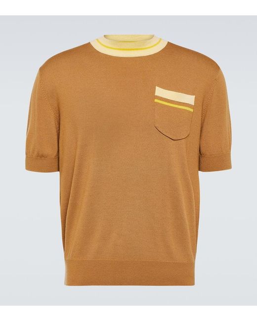 King & Tuckfield T-Shirt aus Wolle in Brown für Herren