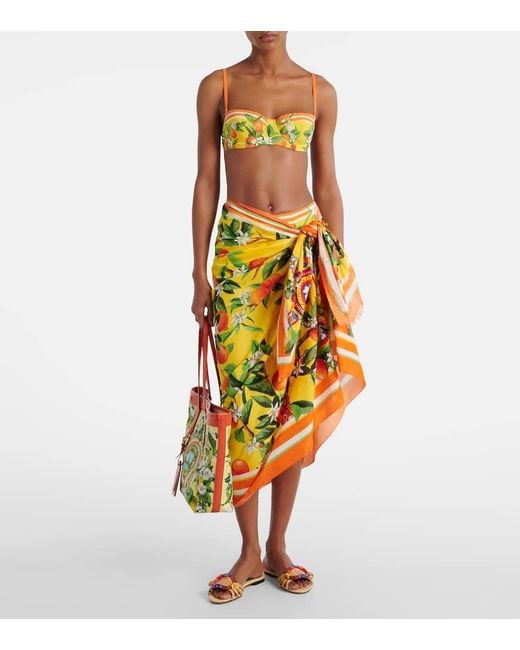 Pareo De Algodon Estampado Dolce & Gabbana de color Orange