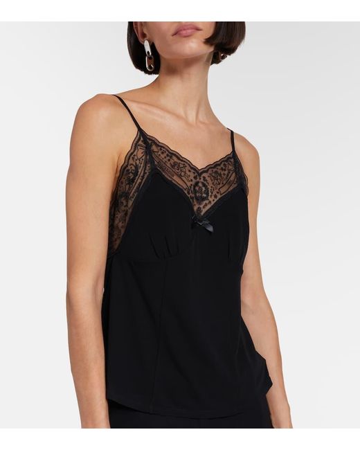 Acne Black Nylon-Trimmed Top